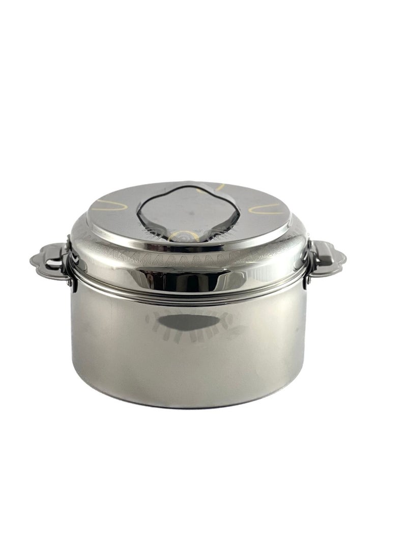 Sigma Hotpot 2500ml Capacity - Unique Locking Lid - High Quality Stainless Steel - Gold Etching & Silver