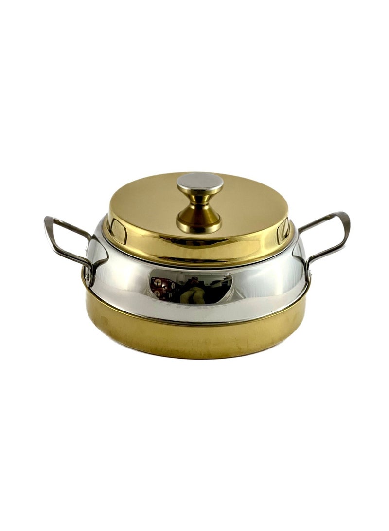 Ellora Hotpot 3500ml Capacity - Air Tight Lid - High Quality Stainless Steel - Gold & Silver