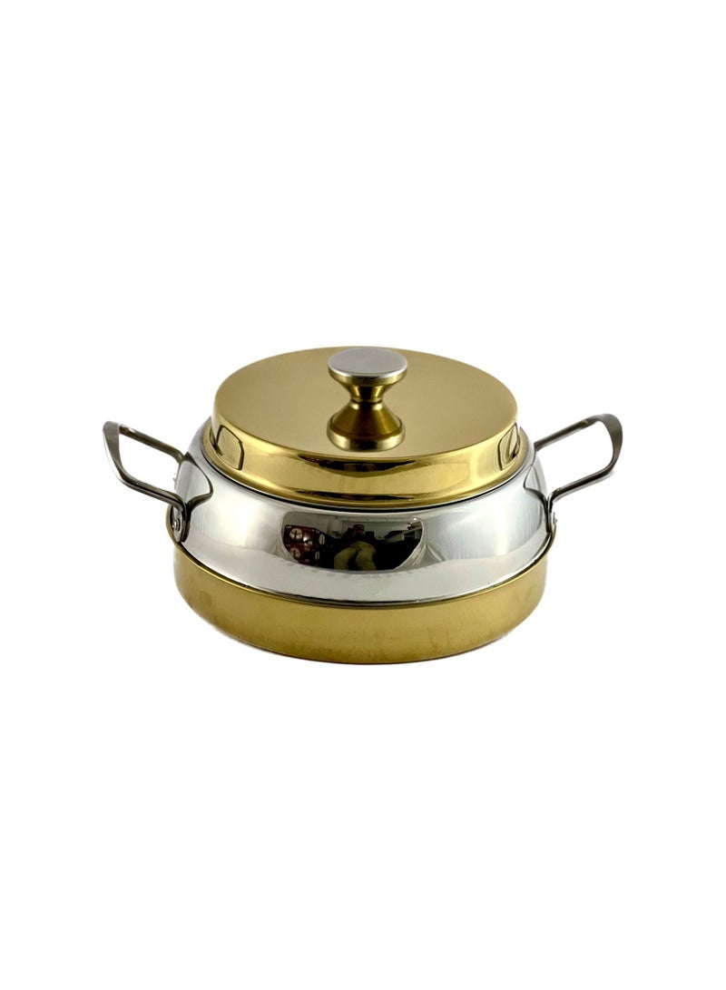 Ellora Hotpot 2500ml Capacity - Air Tight Lid - High Quality Stainless Steel - Gold & Silver