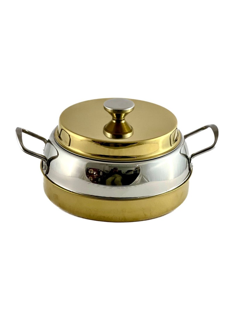 Ellora Hotpot 5000ml Capacity - Air Tight Lid - High Quality Stainless Steel - Gold & Silver