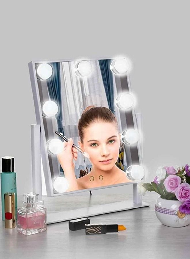 STYLE Lighted Vanity Mirror with Dimmable (yellow-warm white-cool white) 3W LED Bulbs and Touch Control Design Makeup Cosmetic Mirrors