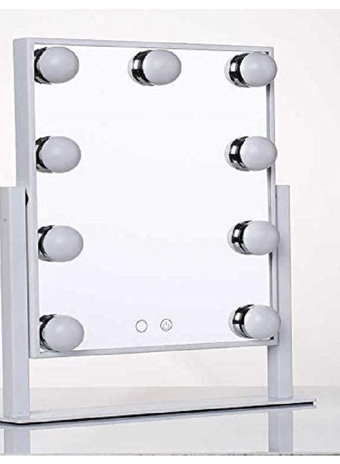 STYLE Lighted Vanity Mirror with Dimmable (yellow-warm white-cool white) 3W LED Bulbs and Touch Control Design Makeup Cosmetic Mirrors