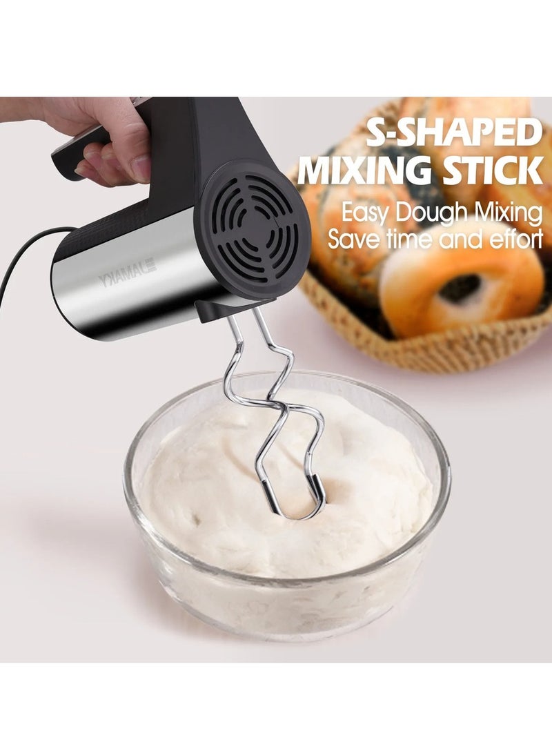 Multifunctional Electric Food Processor and Portable Mixer with Egg Whisk, Automatic Cream Maker, and Dough Kneader for Baking and Kitchen Use