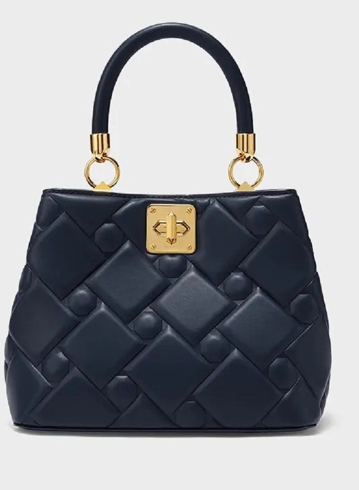 Navy Blue Mini Bag – Women's Leather Shoulder Bags, Stylish Armpit Side Carry Bag for Ladies, Portable and Fashionable Handbag, Perfect for Daily Commute, Ideal for Girls and College Students, Compact Design, Trendy Sleek Navy Blue Color