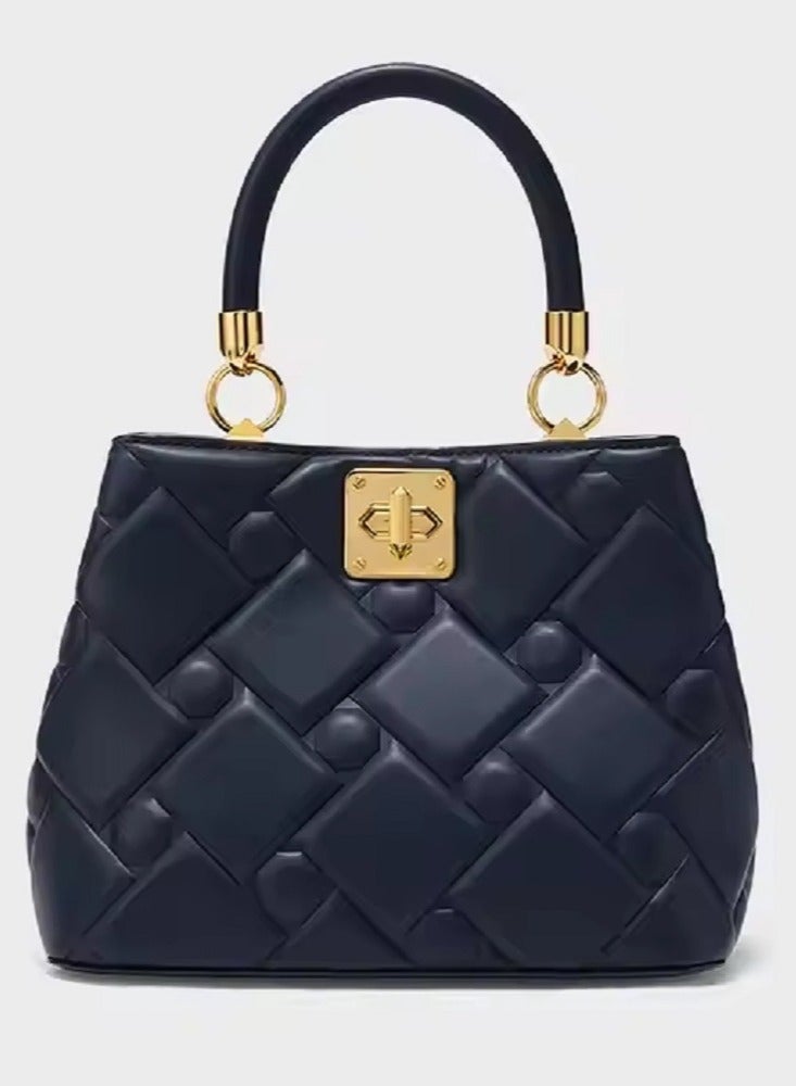 Navy Blue Mini Bag – Women's Leather Shoulder Bags, Stylish Armpit Side Carry Bag for Ladies, Portable and Fashionable Handbag, Perfect for Daily Commute, Ideal for Girls and College Students, Compact Design, Trendy Sleek Navy Blue Color