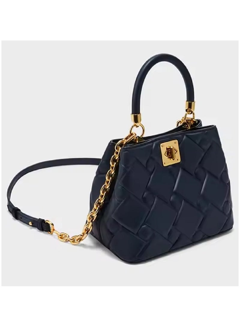 Navy Blue Mini Bag – Women's Leather Shoulder Bags, Stylish Armpit Side Carry Bag for Ladies, Portable and Fashionable Handbag, Perfect for Daily Commute, Ideal for Girls and College Students, Compact Design, Trendy Sleek Navy Blue Color