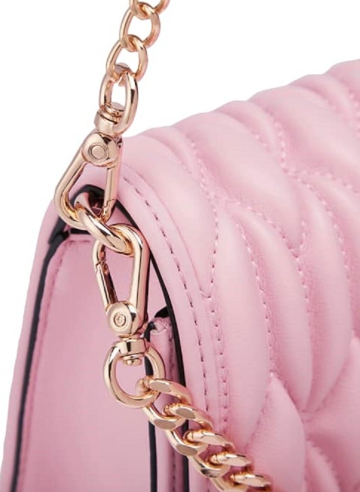 Light Pink Ruched Bag - Genuine Leather Handbag for Women, Trendy Small Purse, Stylish Handbag with Textured and Structured Design, Lightweight Handheld Bag for Daily Use, Premium Leather Craftsmanship for Versatile and Sophisticated Fashion