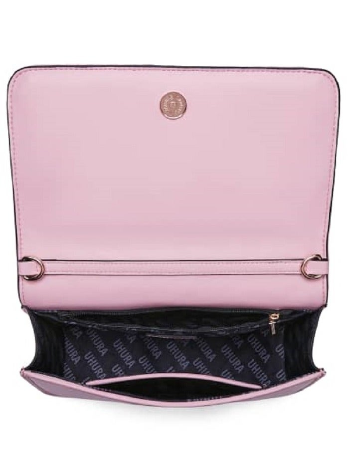 Light Pink Ruched Bag - Genuine Leather Handbag for Women, Trendy Small Purse, Stylish Handbag with Textured and Structured Design, Lightweight Handheld Bag for Daily Use, Premium Leather Craftsmanship for Versatile and Sophisticated Fashion