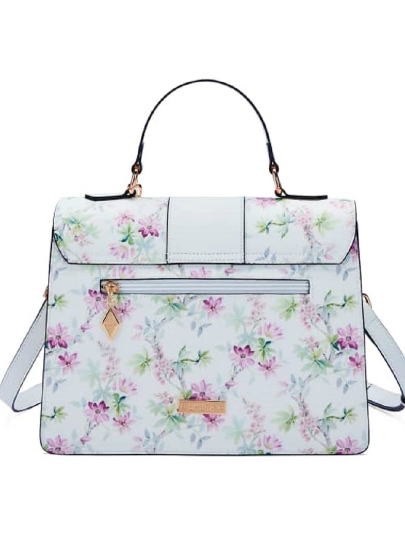 Floral Office Bag – Genuine Leather Office Handbag for Women, Elegant Crossbody Women’s Handbag, Stylish Ladies Fashion Purse, Compact Luxury Crossbody Sling Bag with Floral Design, Functional Shoulder Tote Bag for Work, Travel, and Everyday Use