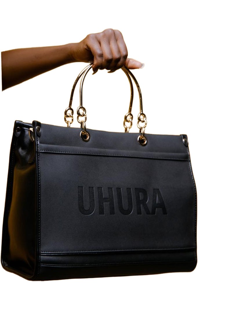 Black Large Tote Bag – Pure Leather Handbags for Women, Elegant and Spacious Crossbody Bags, Stylish Top Handle Handbag with Modern Design, Durable Structured Tote with Strap Option for Versatile Daily Use, Ideal for Work, Shopping, and Travel