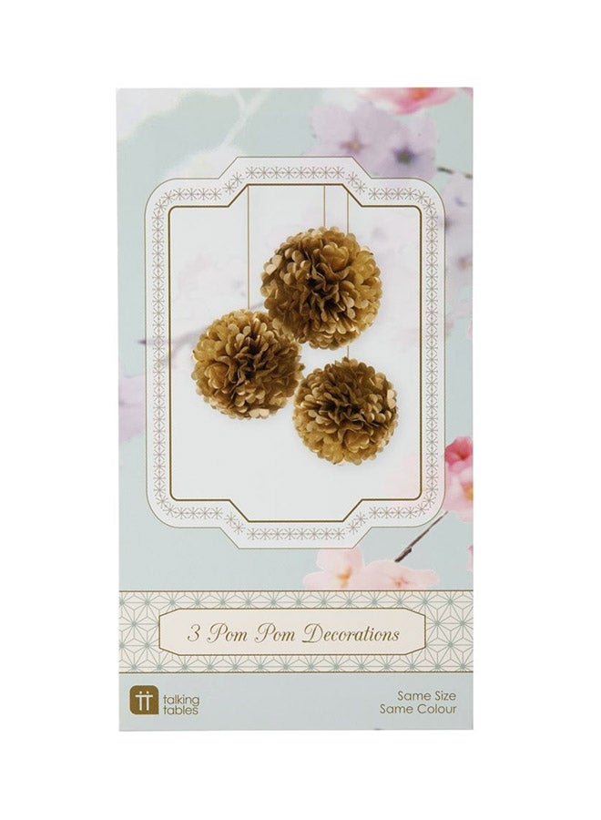 3-Piece Decadent Decoration Pom Pom Set 15inch