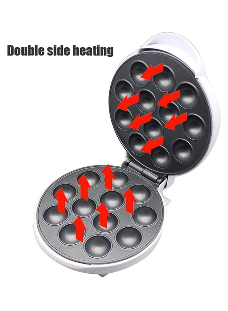 12 Slot Electric Cake Pop & Pancake Maker with Non-Stick Coating, Power/Ready Indicators & Cool-Touch Housing | Perfect for Birthday, Holiday & Party Treats