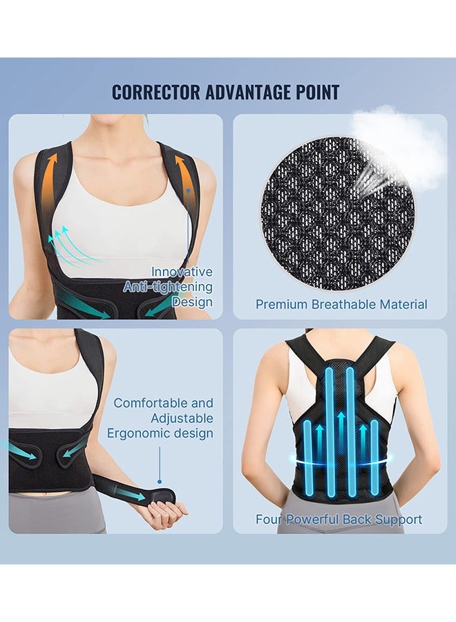 Back Brace and Posture Corrector for Women and Men Back Straightener Posture Corrector Scoliosis and Hunchback Correction Back Pain Spine Corrector Support Adjustable Posture Trainer（Size:M)