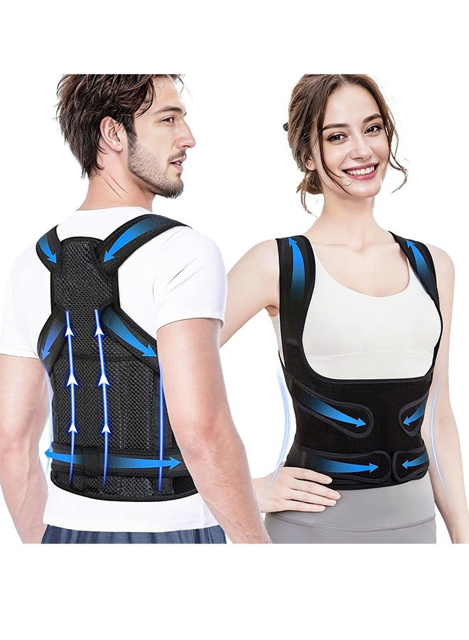 Back Brace and Posture Corrector for Women and Men Back Straightener Posture Corrector Scoliosis and Hunchback Correction Back Pain Spine Corrector Support Adjustable Posture Trainer（Size:M)