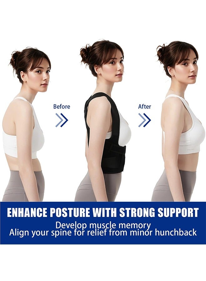 Back Brace and Posture Corrector for Women and Men Back Straightener Posture Corrector Scoliosis and Hunchback Correction Back Pain Spine Corrector Support Adjustable Posture Trainer（Size:M)