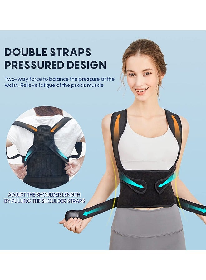 Back Brace and Posture Corrector for Women and Men Back Straightener Posture Corrector Scoliosis and Hunchback Correction Back Pain Spine Corrector Support Adjustable Posture Trainer（Size:M)