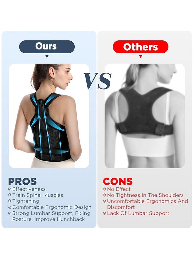 Back Brace and Posture Corrector for Women and Men Back Straightener Posture Corrector Scoliosis and Hunchback Correction Back Pain Spine Corrector Support Adjustable Posture Trainer（Size:M)