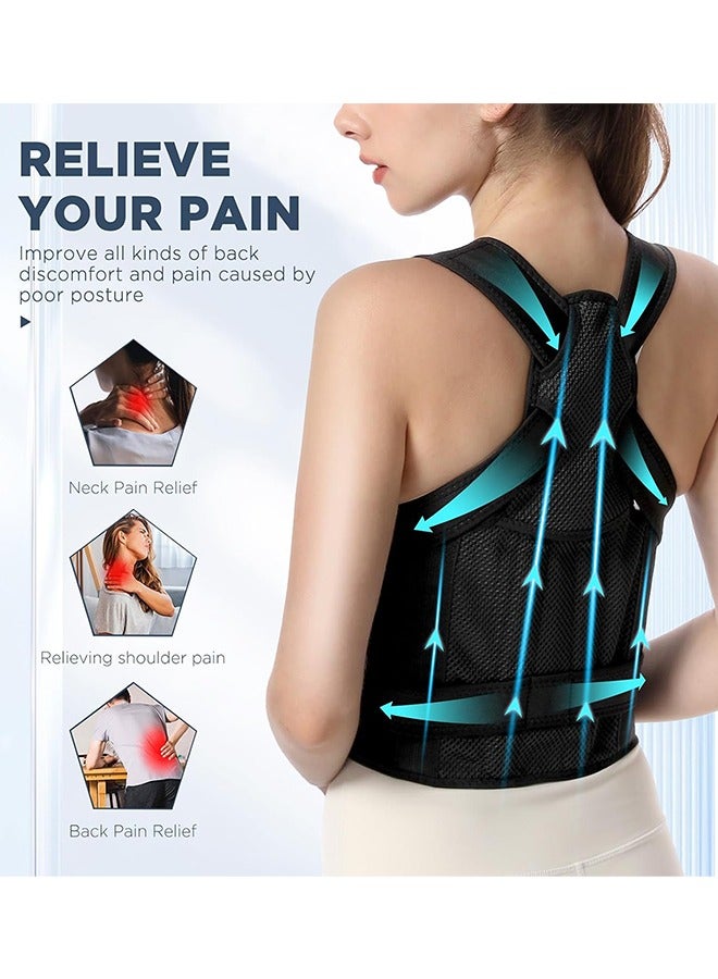 Back Brace and Posture Corrector for Women and Men Back Straightener Posture Corrector Scoliosis and Hunchback Correction Back Pain Spine Corrector Support Adjustable Posture Trainer（Size:M)