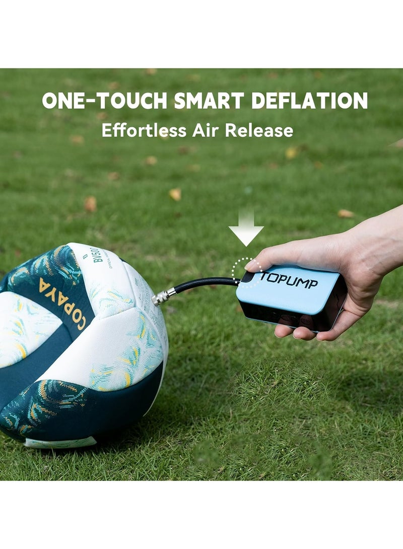 Topump TB1 Electric Air Pump For Balls with Inflation & Deflation - Soccer Ball Air Pump with Needles for Sports Balls, Basketball, Volleyball, Rugby