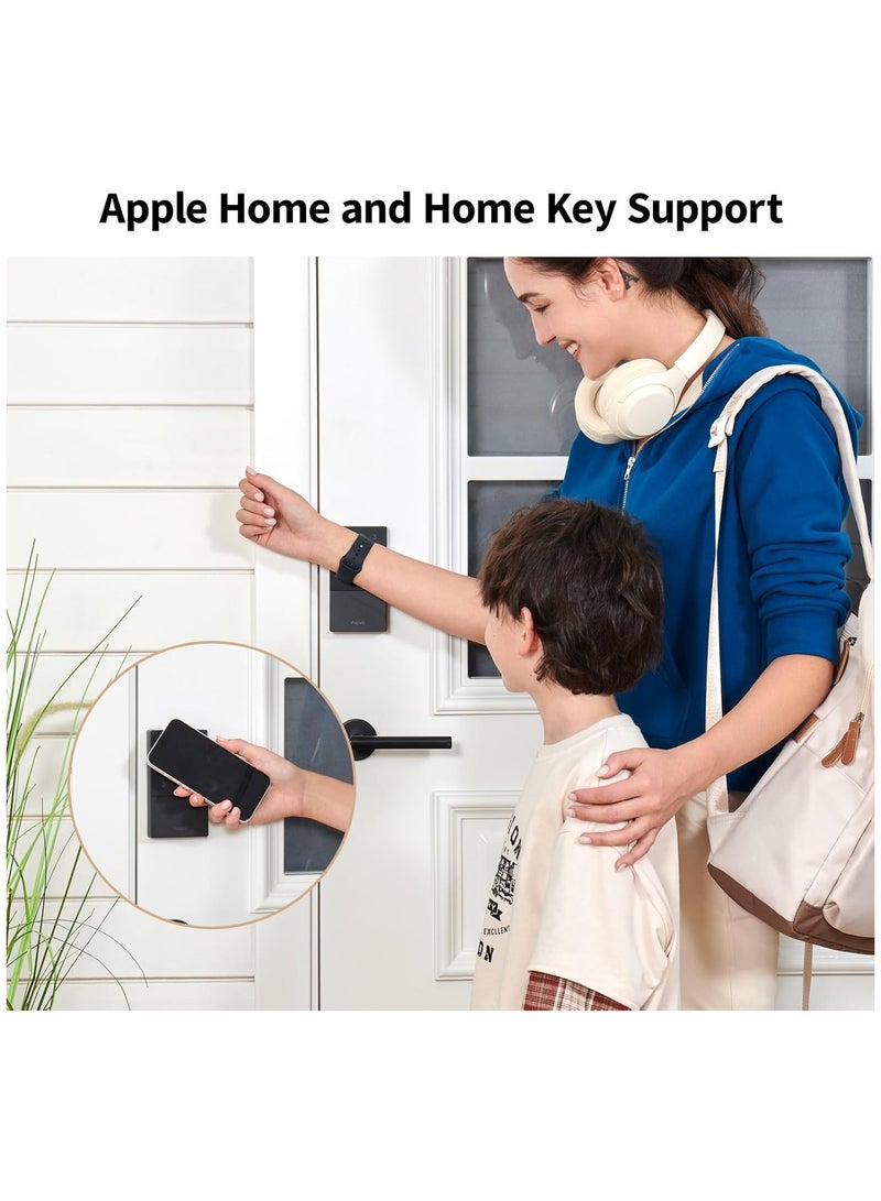 Aqara Smart Lock U50, Keyless Entry Door Lock with Apple Home Key,App Remote Control, Support Apple HomeKit,Matter,Google Home,Alexa, IFTTT,Global version-Black