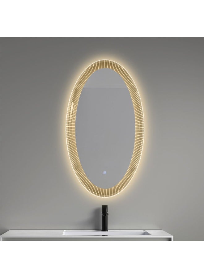 Milano Plus Led Mirror Hs16482 925*525 1Pc/Set | Glass LED Mirror | Vanity Mirror With Lights Bathroom Mirror Wall Mounted For Toilet Bathroom Washroom Shower Room - Mirror