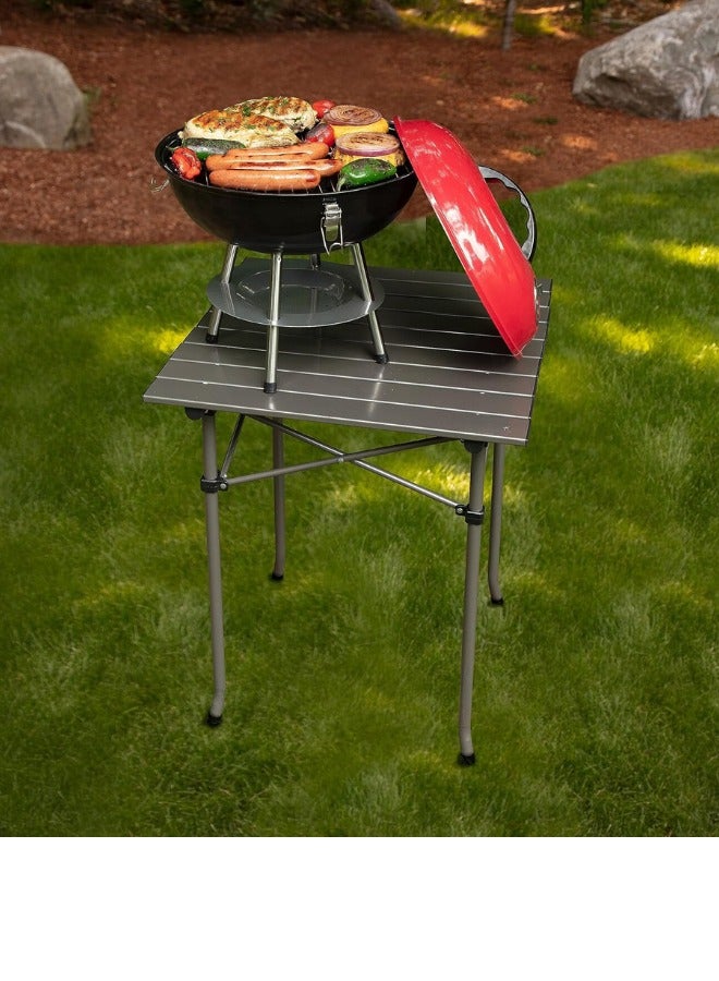 Portable Charcoal Grill 14” x 14” x 15”, 14 Inch Compact Outdoor BBQ Grill for Camping, Tailgating, and Backyard | Durable Red Steel Construction with Easy Air Vent Control | Lightweight, Travel-Friendly