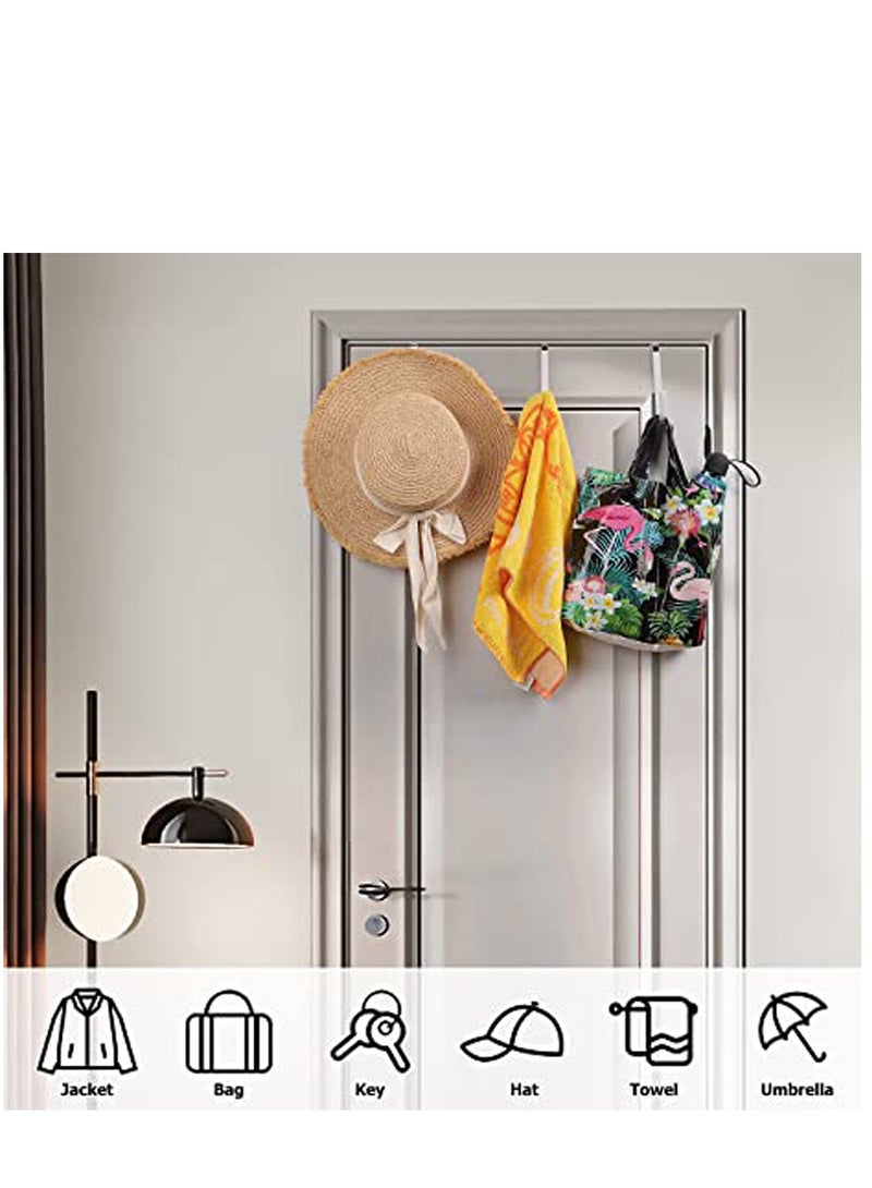 6 Pack Bathroom Hook, Towel Over Door Hooks Hanger for Coat Stand, Towel, Clothes Bedroom, Hangers Helps Tidy Rooms and Saves