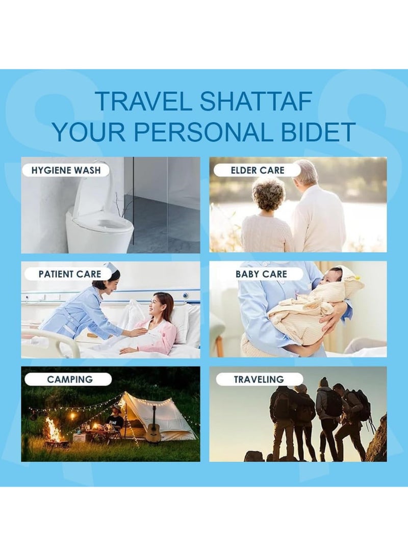 Portable Shattaf Travel Bidet Sprayer For Hygiene Cleaning With 2.3L Water Container