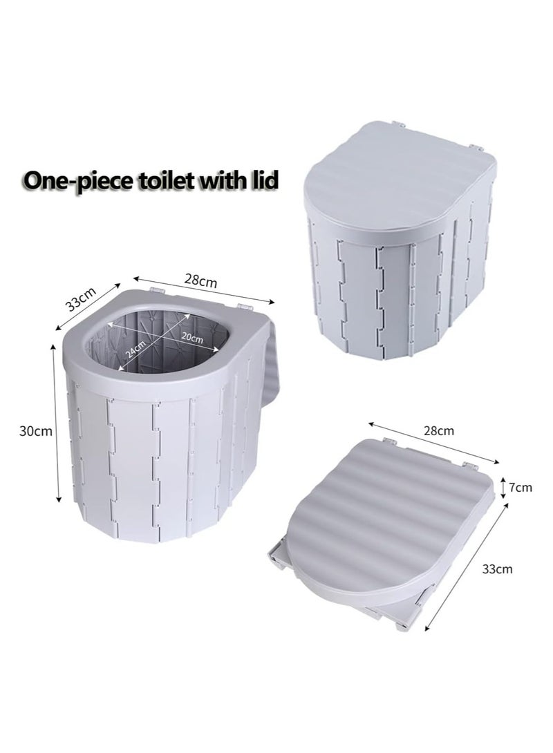 Portable Folding Toilet for Adults, Upgraded Camping Toilet, Portable Potty for Car Travel, Hiking, Construction Sites | Lightweight, Sturdy & Easy Clean Travel Toilet Commode