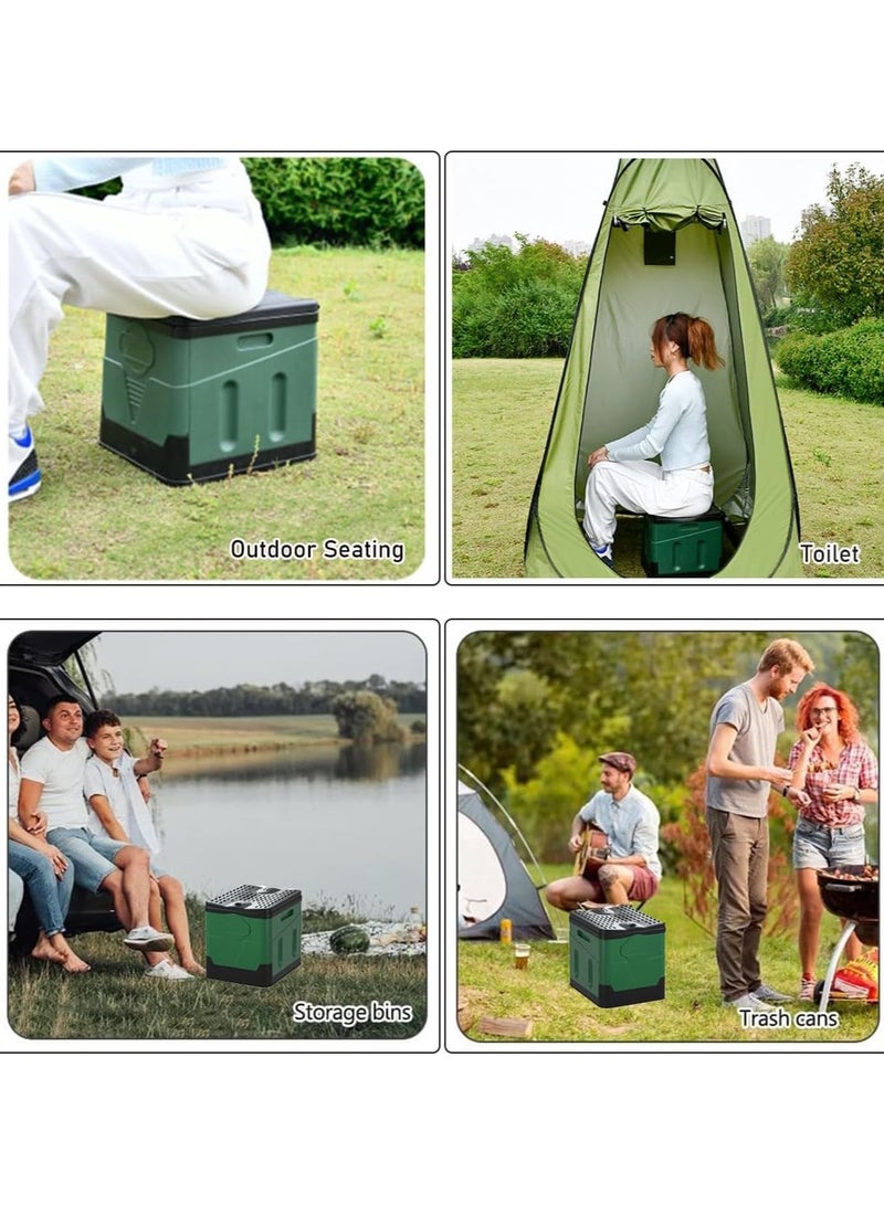 Portable Toilet for Camping | Folding Outdoor Toilet with Lid | Travel Toilet for Adults | Compact Porta Potty Bucket for Hiking, Beach, and Boat Trips