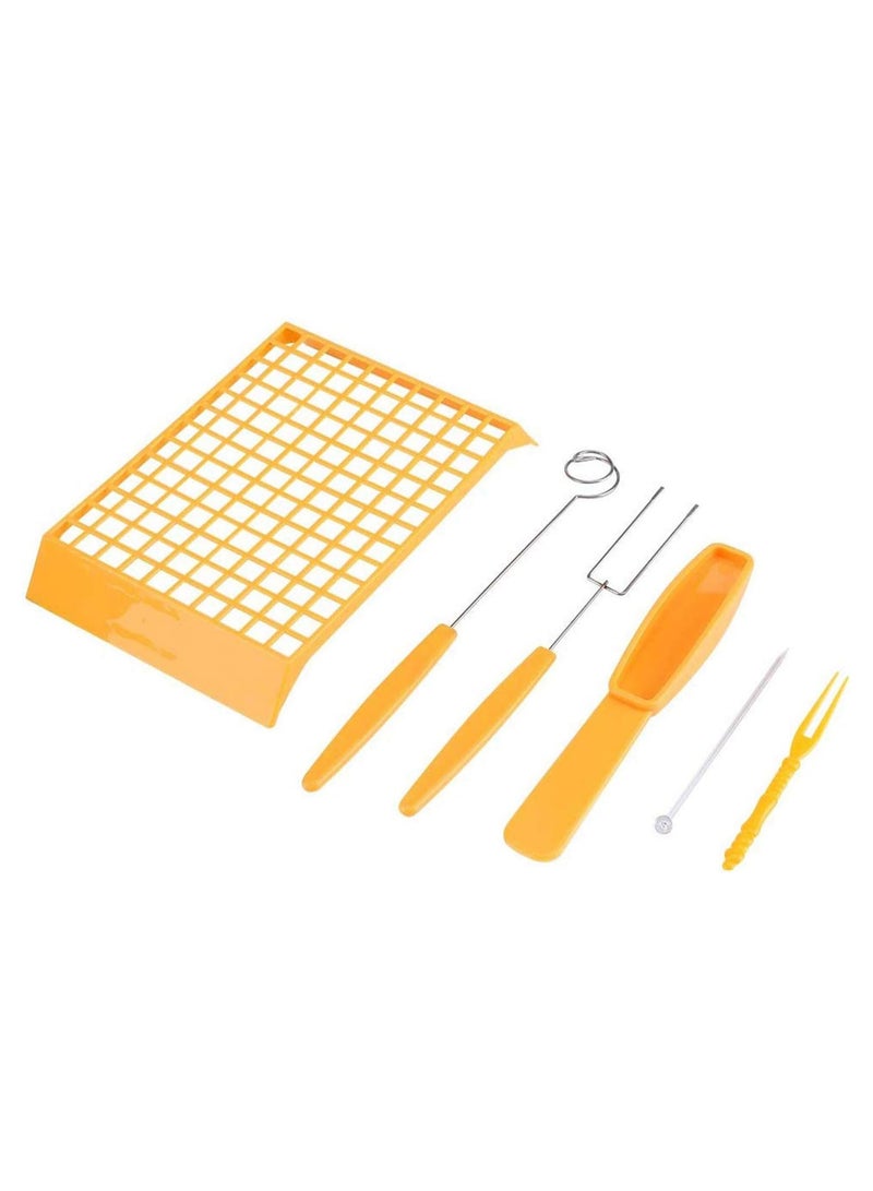 Electric Chocolate Melting Pot Machine Chocolate Fountain Fondue Pot Candy Making Cupcake Melter Chocomaker DIY Kitchen Tool Gift with Mould Set (Yellow)