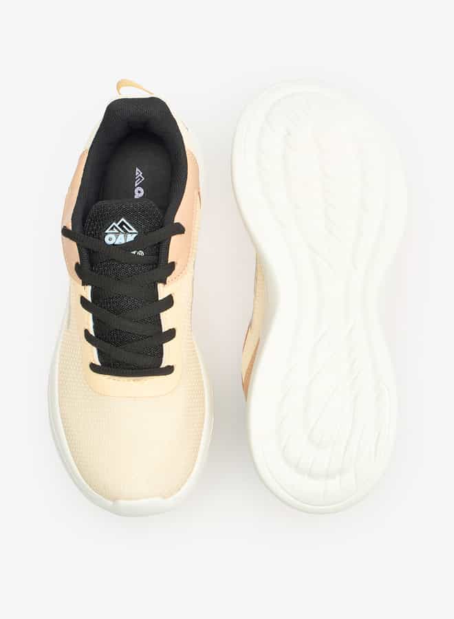 Women Textured Lace-Up Sports Shoes with Pull Tabs