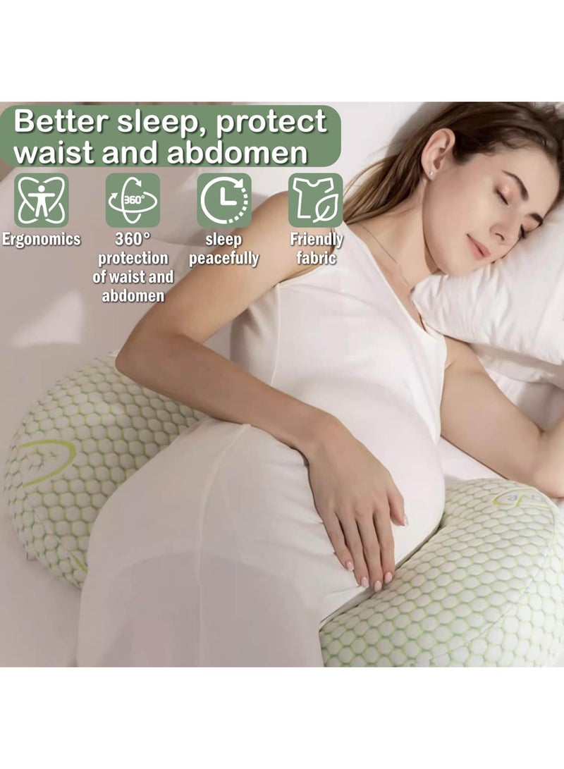 Pregnancy Pillow, Maternity Pillow for Pregnant Women, Soft Maternity Pillow with Detachable & Adjustable Pillow Cover, HIPS Legs