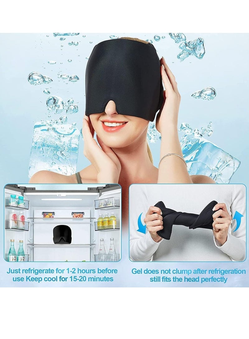 Gel Ice Headache Migraine Relief Hat Migraine Relief Mask Comfortable Strechable Ice Pack Eye Mask