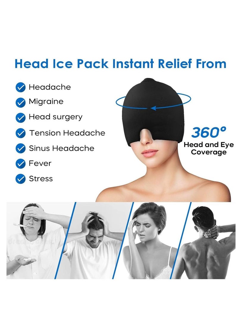 Gel Ice Headache Migraine Relief Hat Migraine Relief Mask Comfortable Strechable Ice Pack Eye Mask