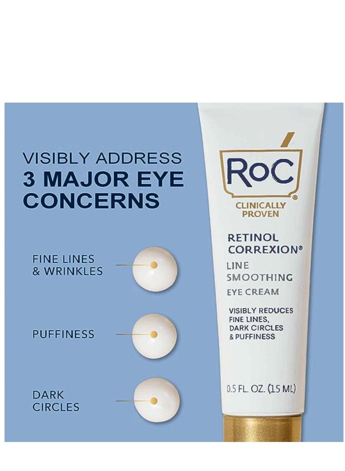 RoC Retinol Correxion Anti-Aging Eye Cream Treatment for Wrinkles, Crows Feet, Dark Circles, and Puffiness.5 fl. oz