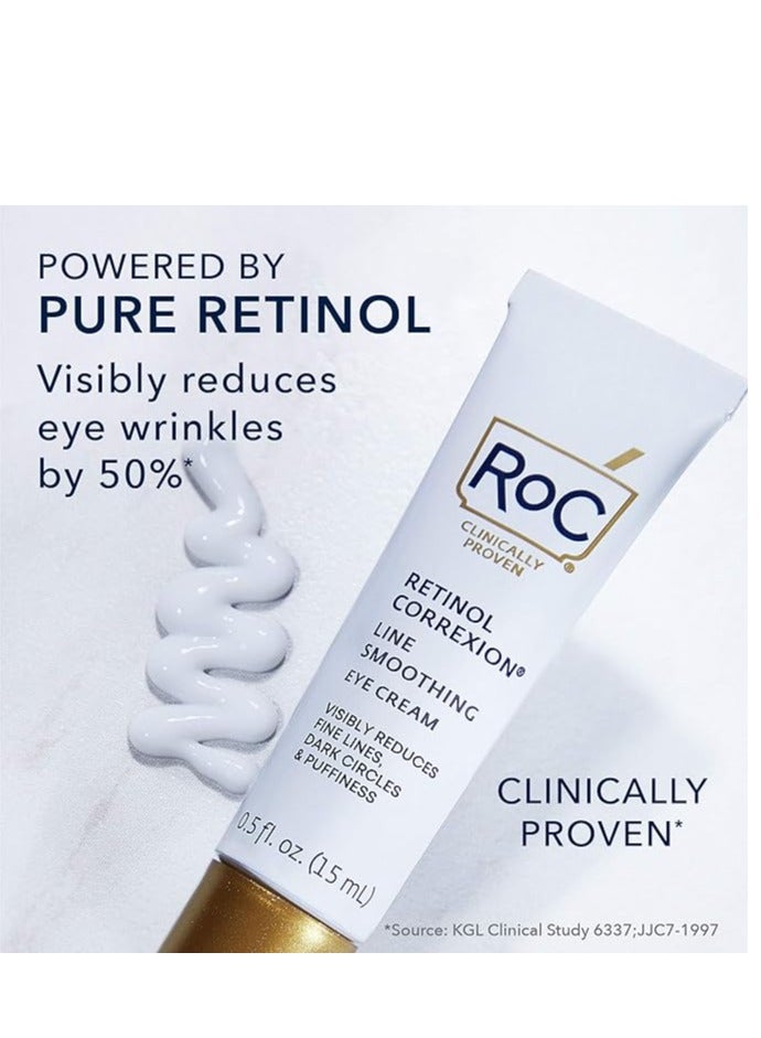 RoC Retinol Correxion Anti-Aging Eye Cream Treatment for Wrinkles, Crows Feet, Dark Circles, and Puffiness.5 fl. oz