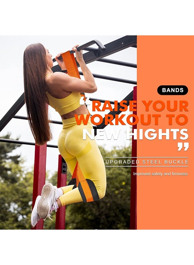 Pull Up Assistance Bands, Heavy Duty Resistance Band for Pull Up Bar, Adjustable Weight/Size with Fabric Feet/Knee Rest, Bands for Pull Up Assist for Strength Training, Patented Pull Up Assist Band