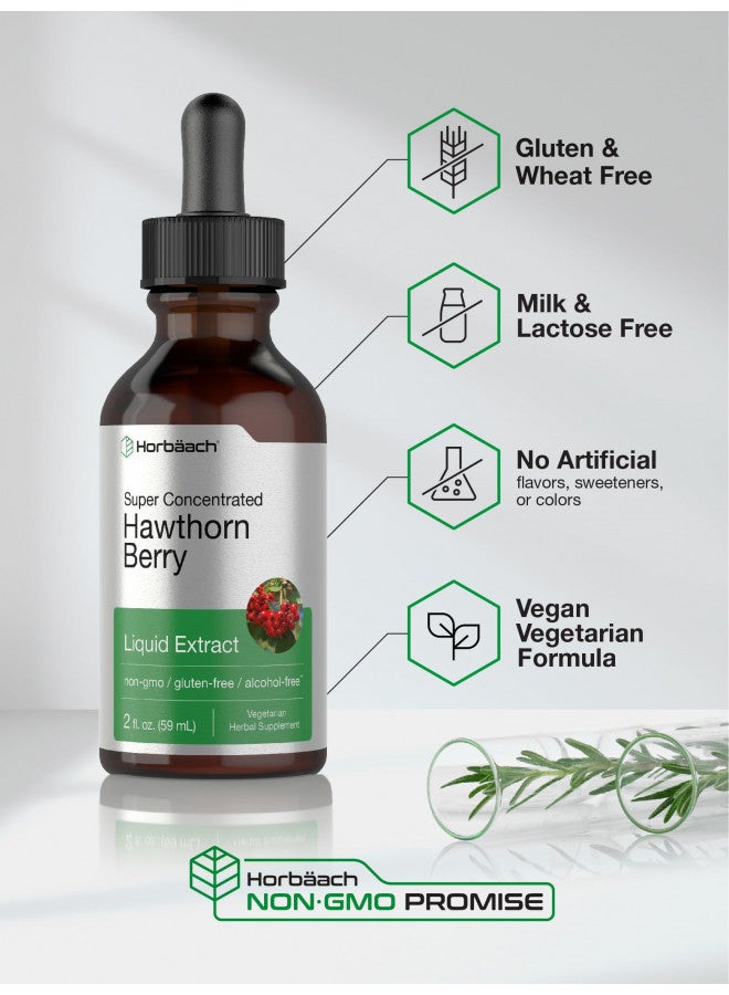 Hawthorn Berry Extract | 2 fl oz | Hawthorne Liquid Tincture | Vegetarian, Non-GMO, Gluten Free | by Horbaach