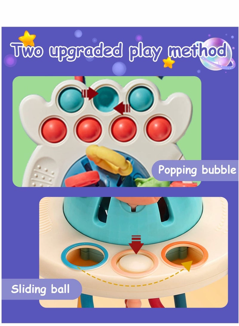 Octopus Silicone Pull String Learning Toys Montessori Toys  Baby Sensory Toys Bath Travel Teething Toys for Birthday Gifts for 1-3 Year Old Boys and Girls