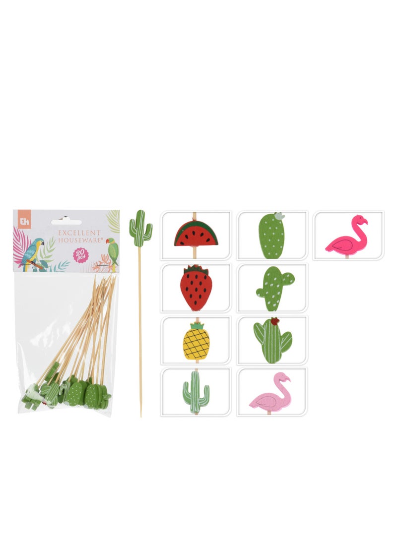 Koopman Christmas Cocktail Stick Set - 20 Pieces,  Party Essential Assorted