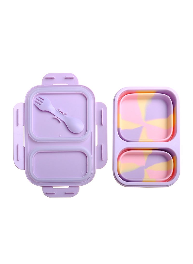 Kids Lunch Box Silicone Foldable Lunch Box Leak proof