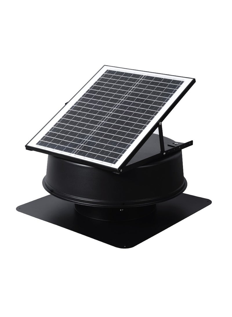 Solar Water Tank Cooler / Ventilation Fan / Efficient Solar Powered Systems / Eco-Friendly Cooling / Remote Control / High Rotating Speed / Low Noise Sound / Strong Motor - Black