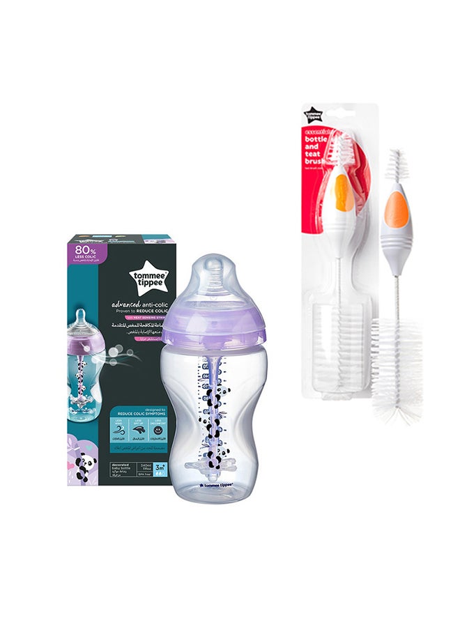 Advanced Anti-Colic Bottle - (340ml Medium Teat) + Essentials and Teat Brush (1's)