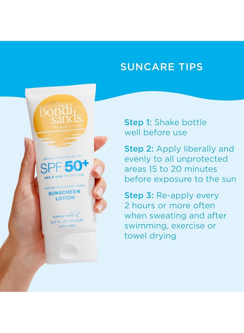 Sunscreen Lotion SPF 50 Non Greasy Broad Spectrum Formula Moisturizes and Protects Skin Water Resistant Up To 4 Hours and Cruelty Free Coconut Beach Scent 150 mL 5 07 Oz