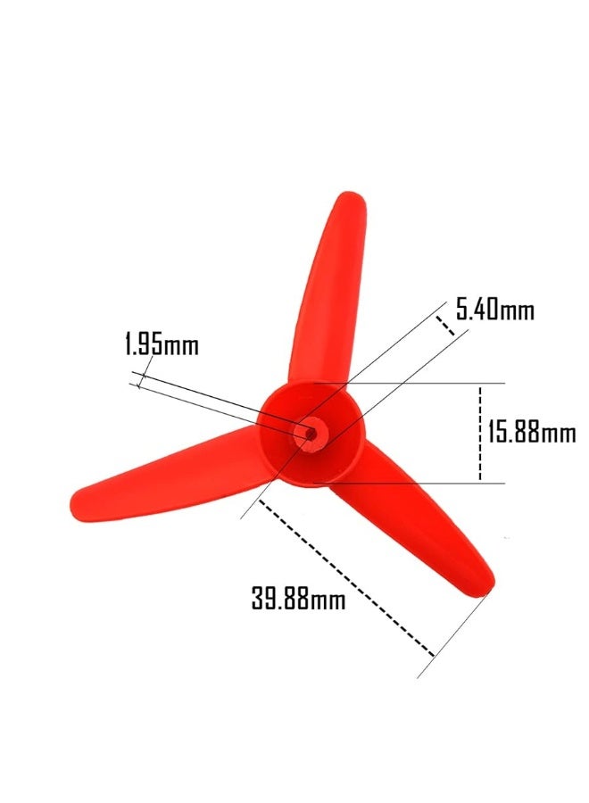 EUDAX Micro DC Motor 2mm Shaft Propeller with 3 Vanes 80mm Fan Shape for Fan Leaves Ship Model RC Boat DIY Airplane Science and Education Toys