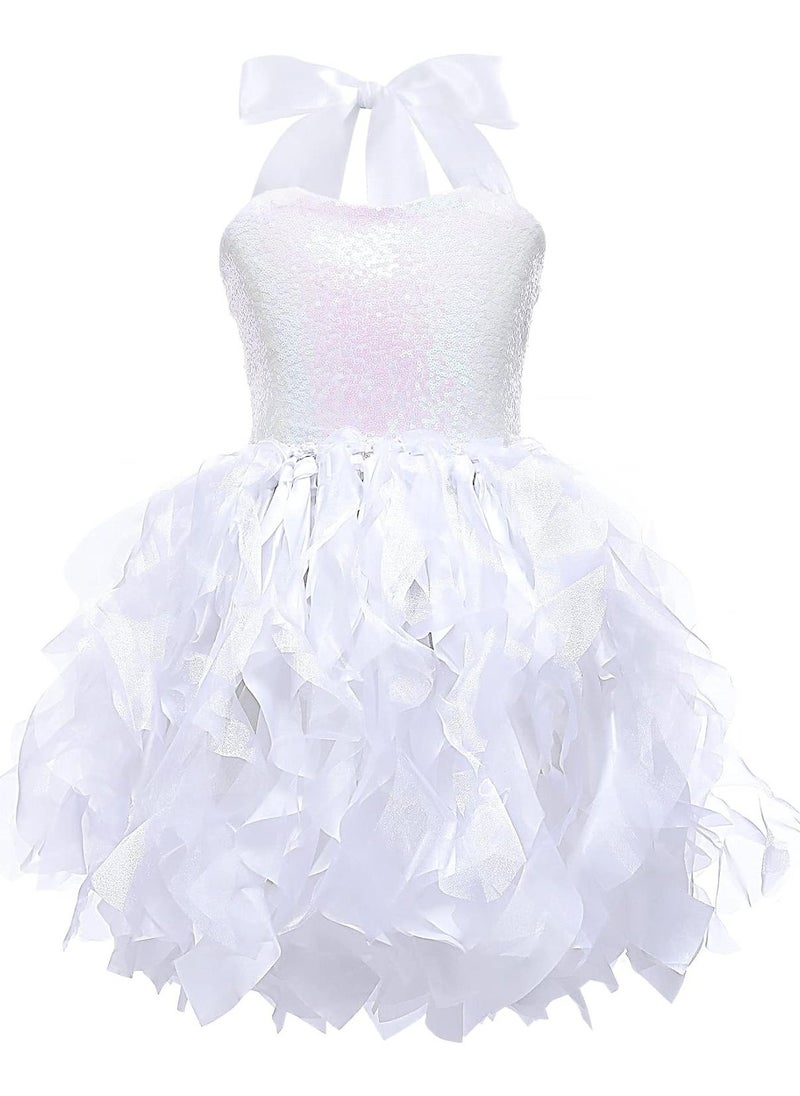 Tutu Dress for Girls Sparkly Sequin Tulle Princess Birthday Party Prom Outfit Toddler Girls Sneaker Ball Gown Dresses Tulle Ballet Ballerina Costume for Dance 6T