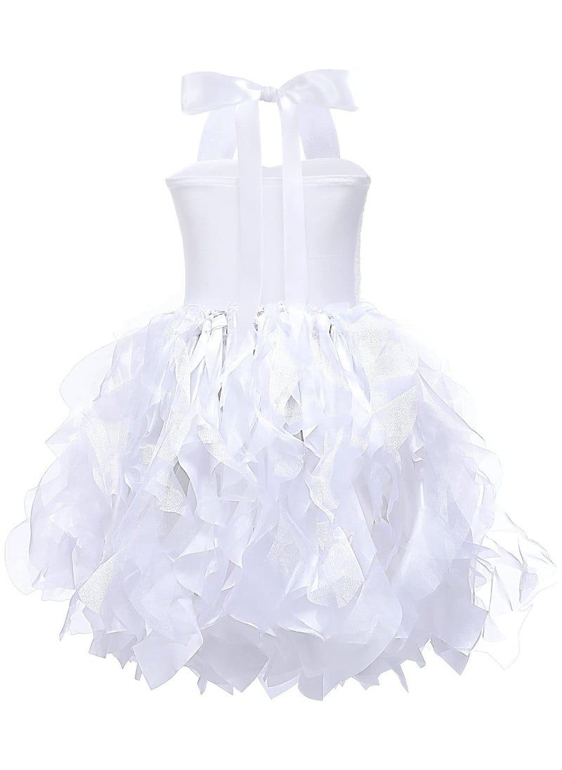 Tutu Dress for Girls Sparkly Sequin Tulle Princess Birthday Party Prom Outfit Toddler Girls Sneaker Ball Gown Dresses Tulle Ballet Ballerina Costume for Dance 6T