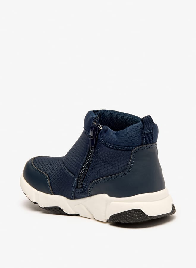 Boys Textured High Cut Boots with Zip Closure