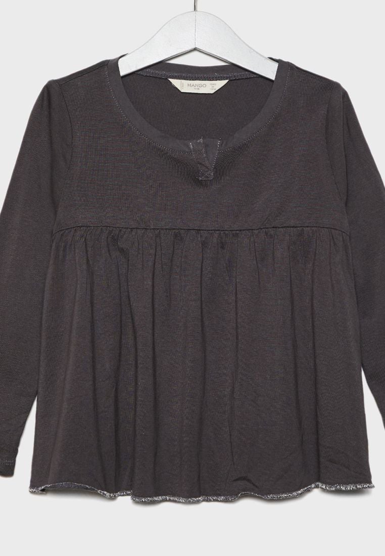 Little Ana Round Neck T-Shirt Grey